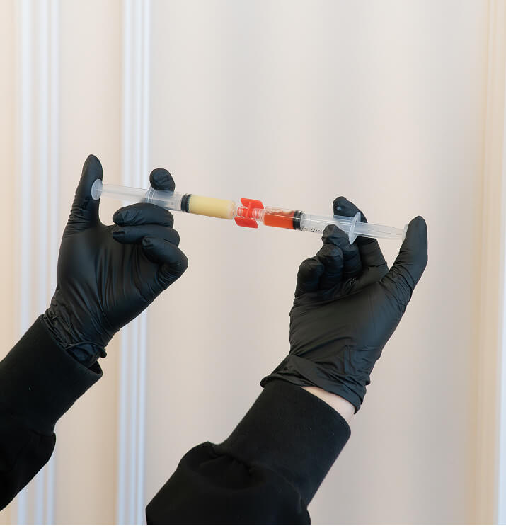 Preparation of platelet-rich-fibrin (PRF) for injection at the symm label in Calgary