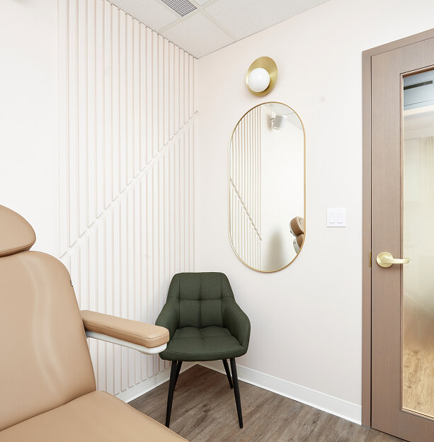 treatment room at the symm label medical spa in Calgary