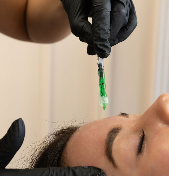 Close-up of ultra smooth pore mesotox treatment at the symm label in Calgary